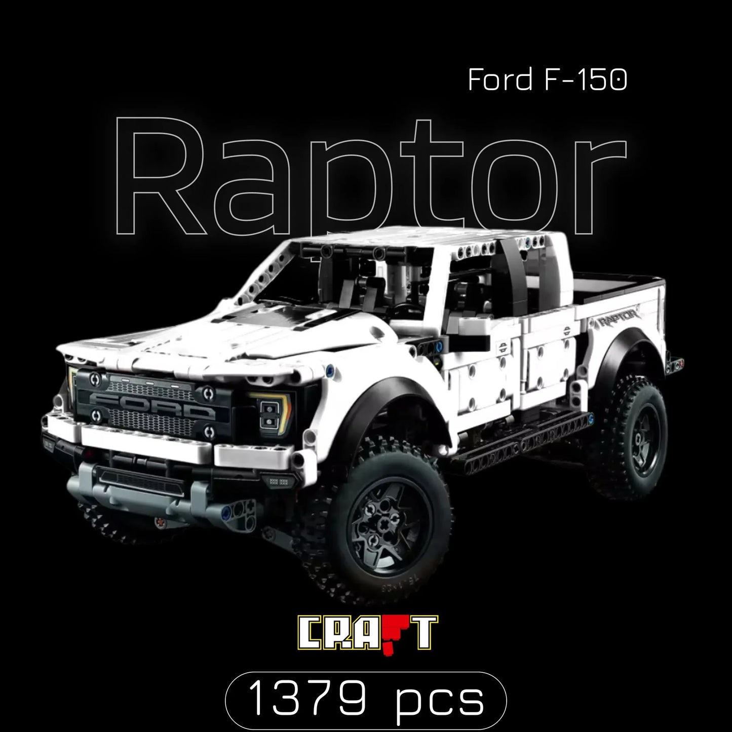 Ford F-150 Raptor Branca (1379 pçs) - Brics Craft