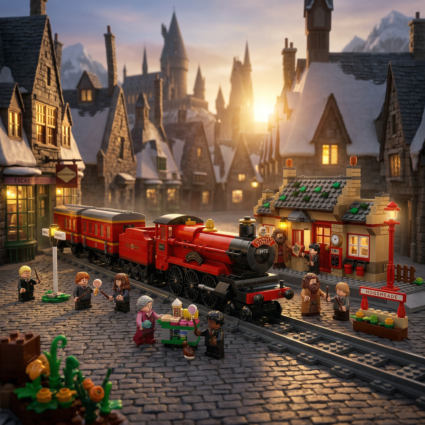 Harry Potter - Expresso de Hogwarts e Estação de Hogsmeade (1074 peças)