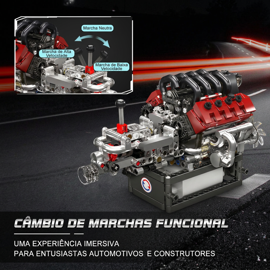 Motor com Transmissão V8 (787 peças)