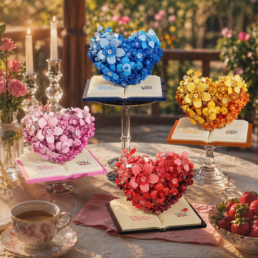Escultura de Flores Romântico (768 micro-peças)