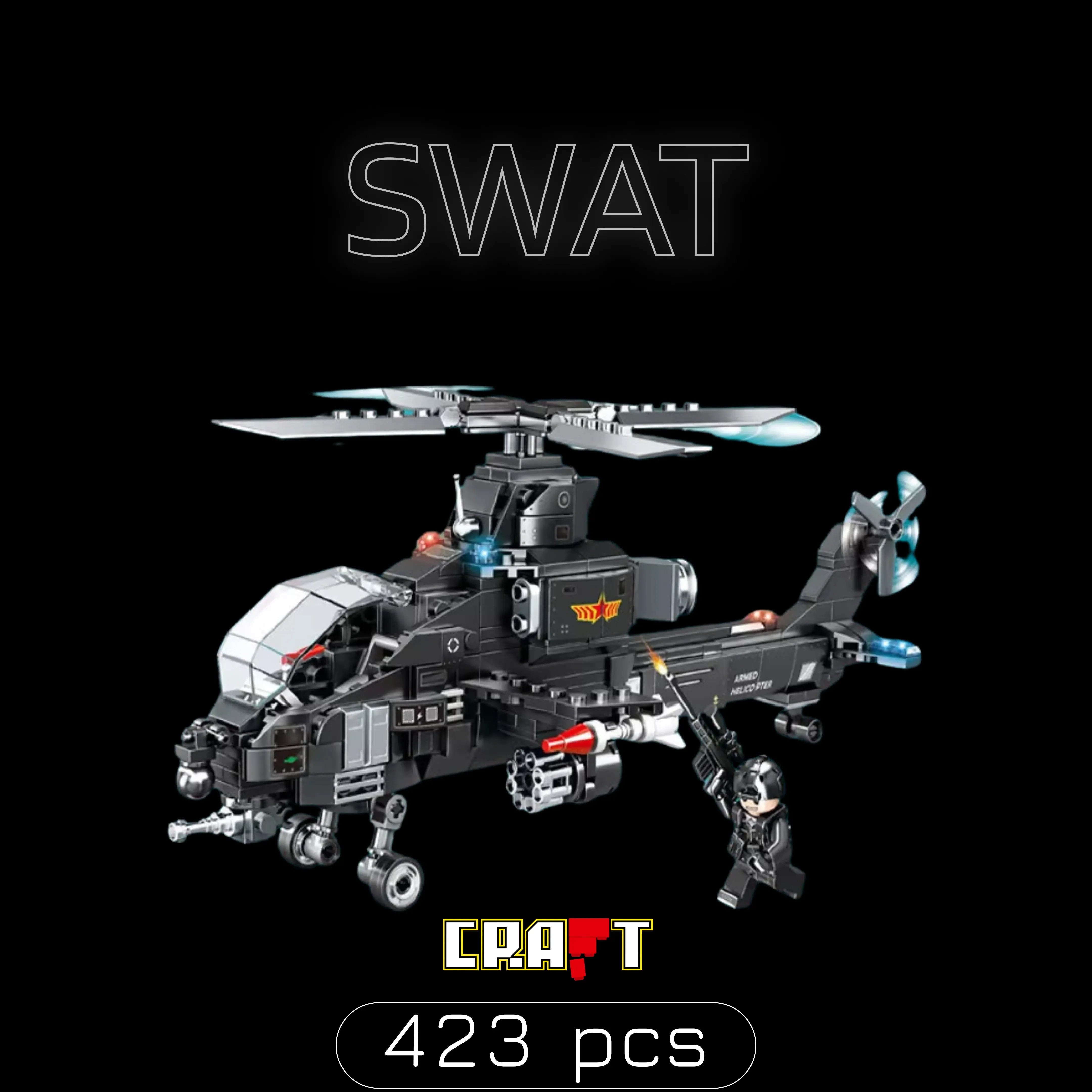 Helicóptero SWAT (423 peças) – Brics Craft