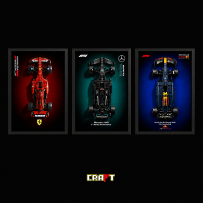 Compre Junto! Quadros Formula-1 Ferrari SF24 + Mercedes-AMG W14 + Red Bull RB20
