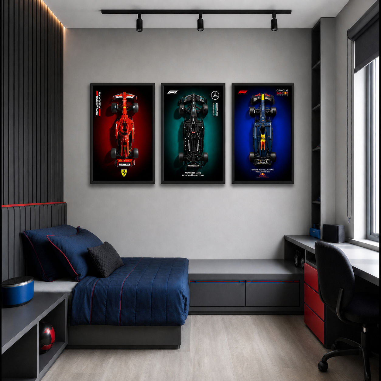 Compre Junto! Quadros Formula-1 Ferrari SF24 + Mercedes-AMG W14 + Red Bull RB20