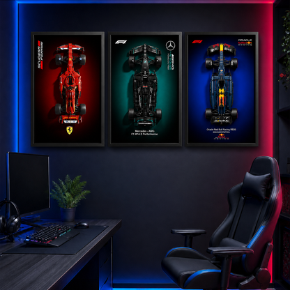 Compre Junto! Quadros Formula-1 Ferrari SF24 + Mercedes-AMG W14 + Red Bull RB20