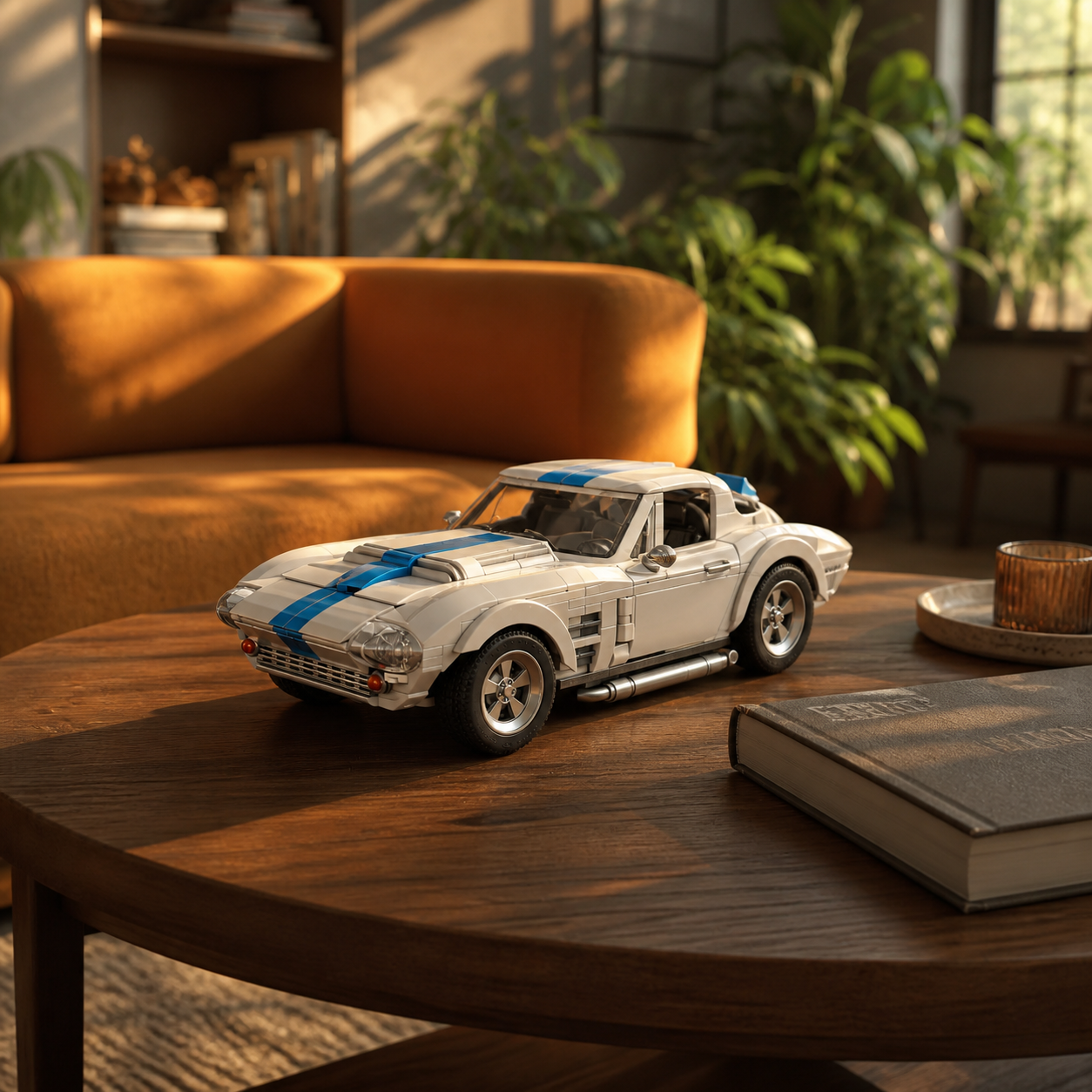Hot Wheels Corvette Grand Sport (918 pcs) — 03 ambiente sala iluminada
