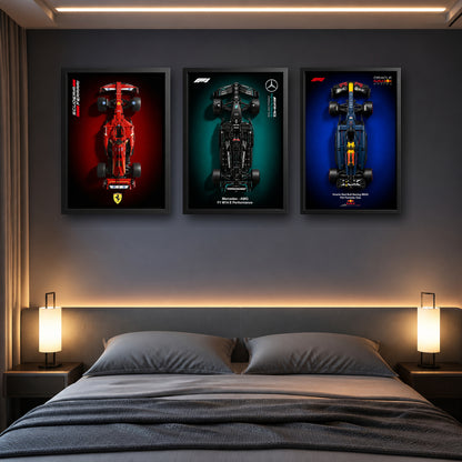 Compre Junto! Quadros Formula-1 Ferrari SF24 + Mercedes-AMG W14 + Red Bull RB20