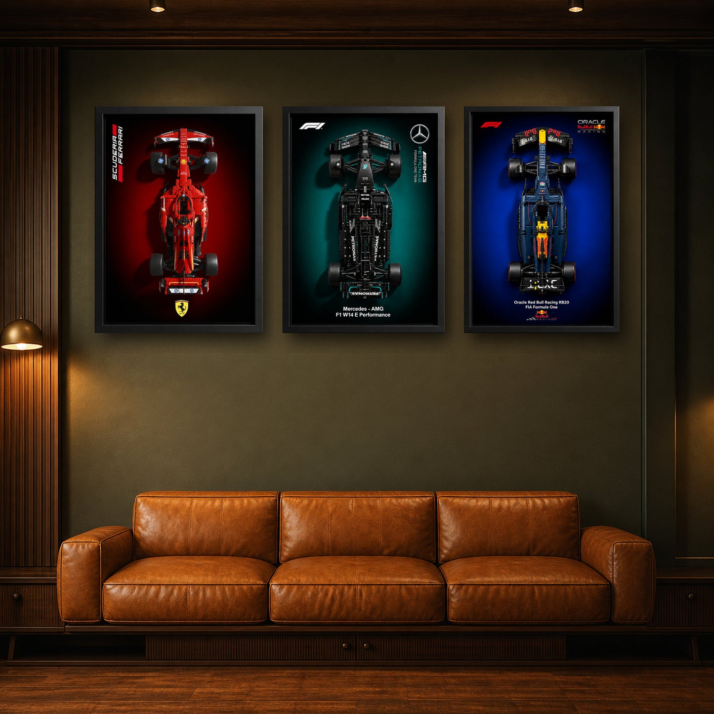 Compre Junto! Quadros Formula-1 Ferrari SF24 + Mercedes-AMG W14 + Red Bull RB20