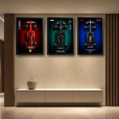 Compre Junto! Quadros Formula-1 Ferrari SF24 + Mercedes-AMG W14 + Red Bull RB20