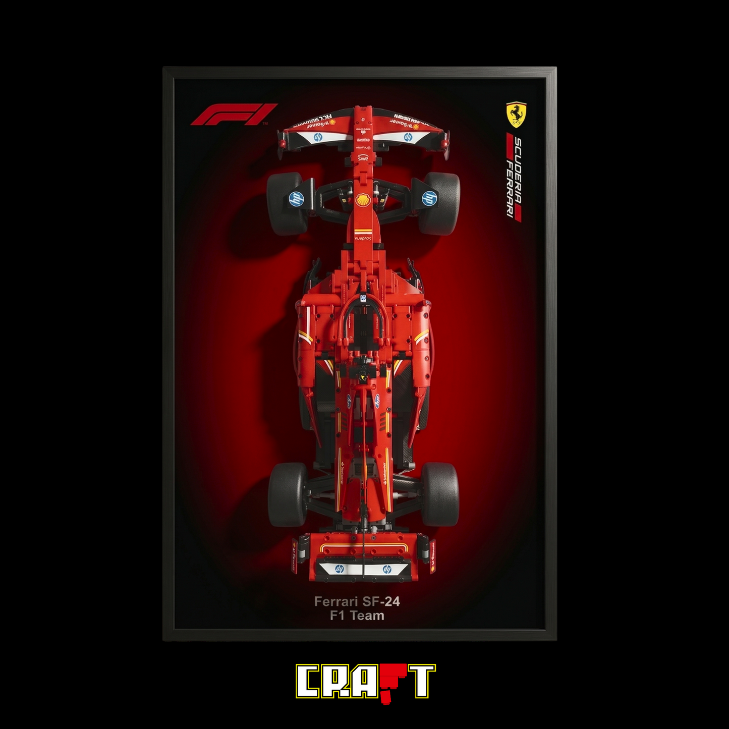 Compre Junto! Miniatura de Fórmula-1 Ferrari SF24 + Quadro Fosco