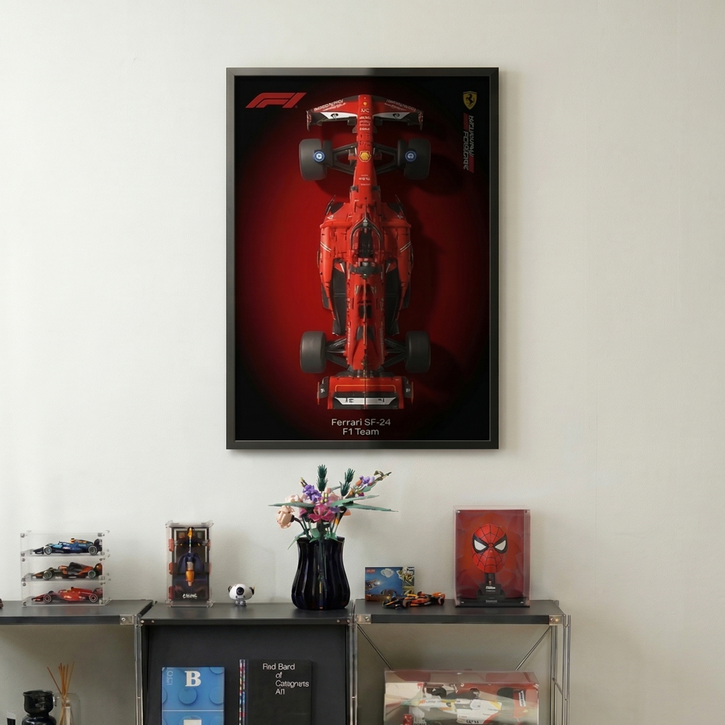 Compre Junto! Miniatura de Fórmula-1 Ferrari SF24 + Quadro Fosco
