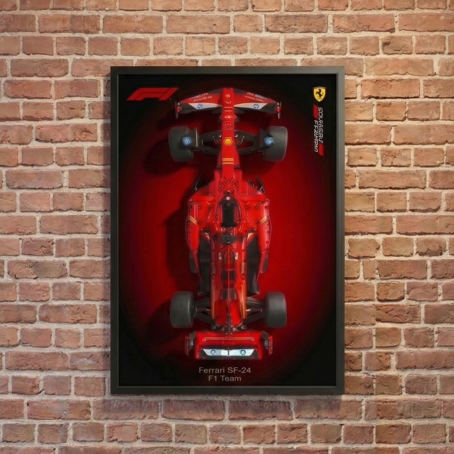 Compre Junto! Miniatura de Fórmula-1 Ferrari SF24 + Quadro Fosco