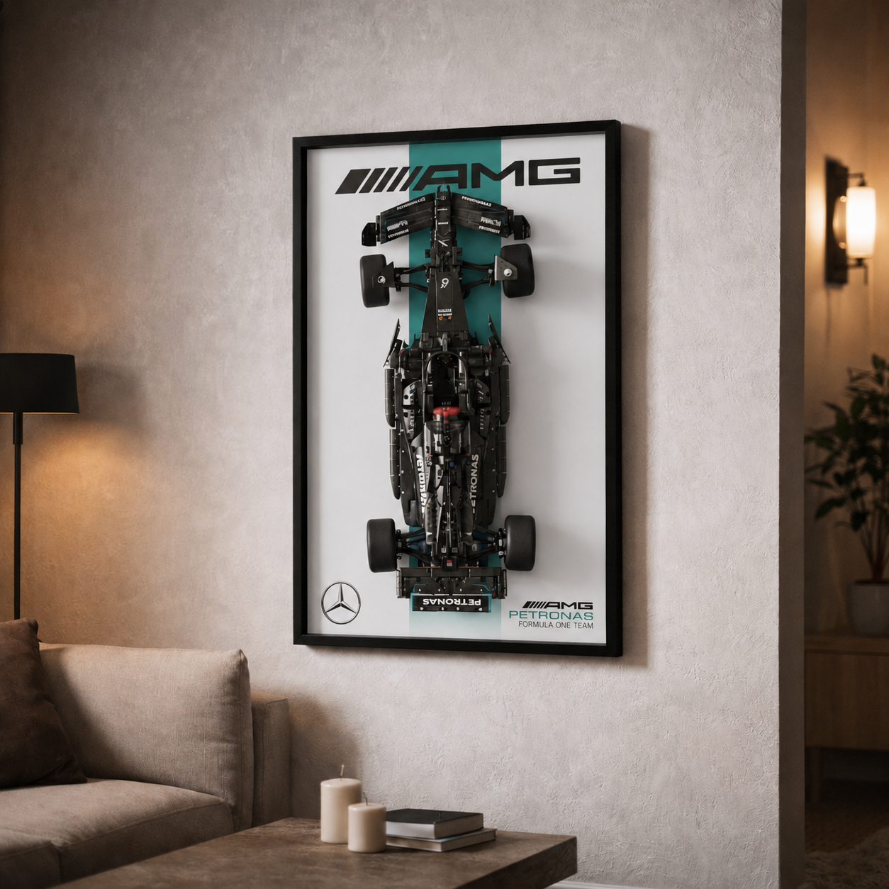 Compre Junto! Miniatura da Fórmula-1 Mercedes AMG W14 + Quadro Fosco