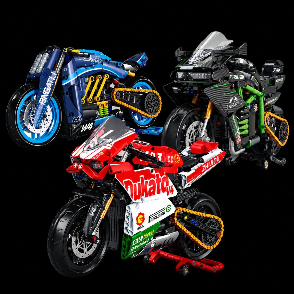Capa alternativa do Compre Junto com Ducati V4, Kawasaki MG03 e moto conceito W4