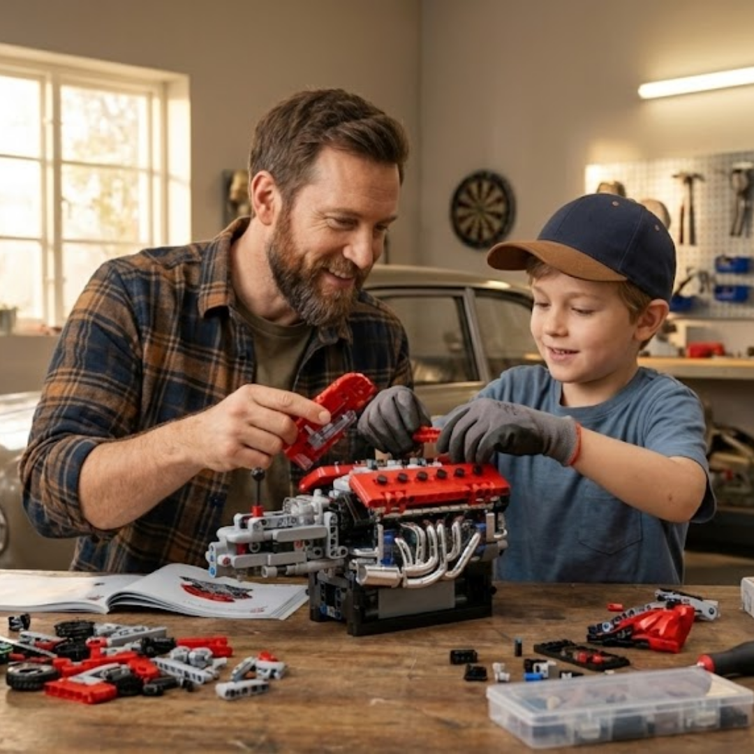 Motor V12 Supercar com Transmissão (863 peças) - Brics Craft