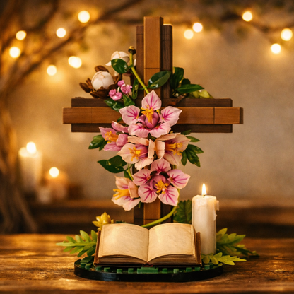 Cruz de Jesus com Flores (568 peças)