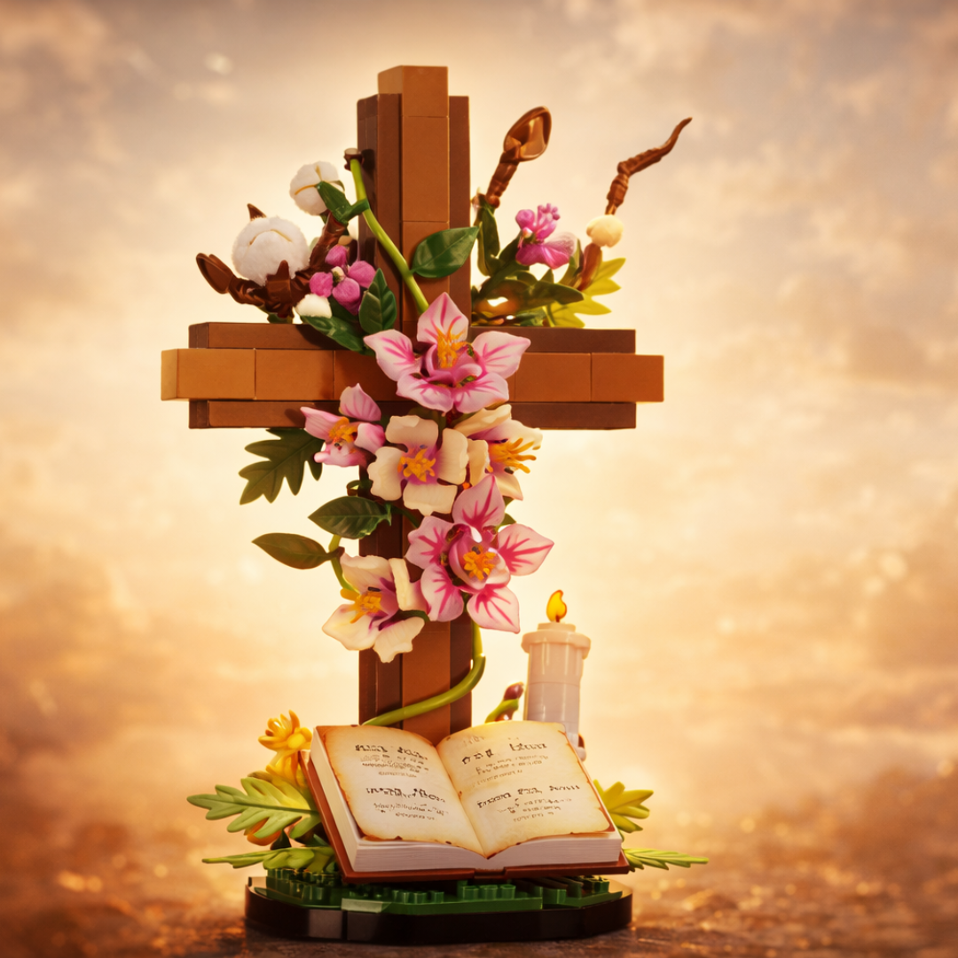 Cruz de Jesus com Flores (568 peças)