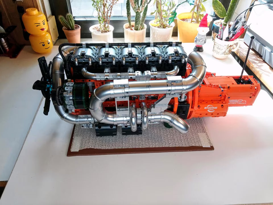 Motor Inline-6 com Transmissão (3236 peças) - Brics Craft