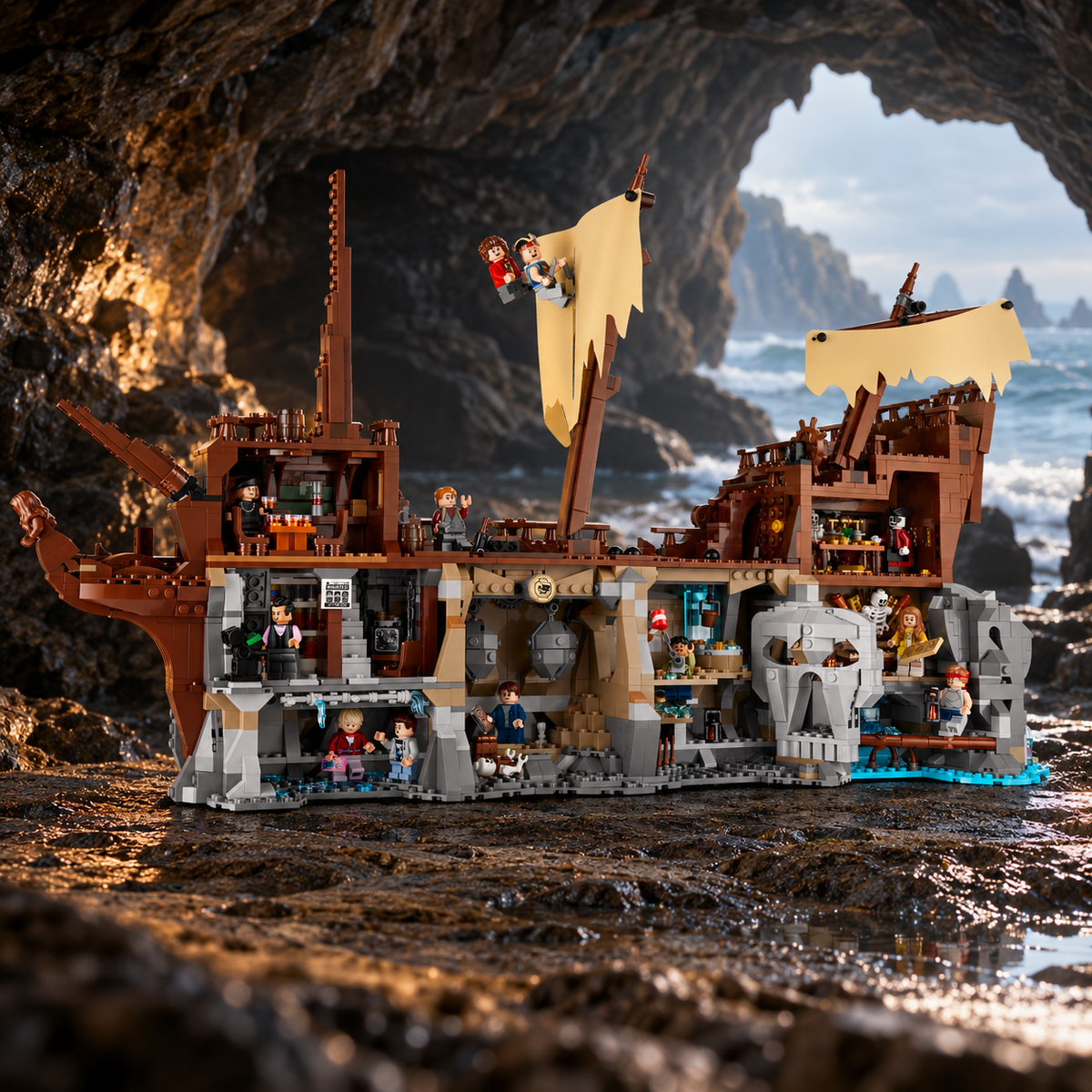 Os Goonies (2.912 peças): cena ambientada, caverna.