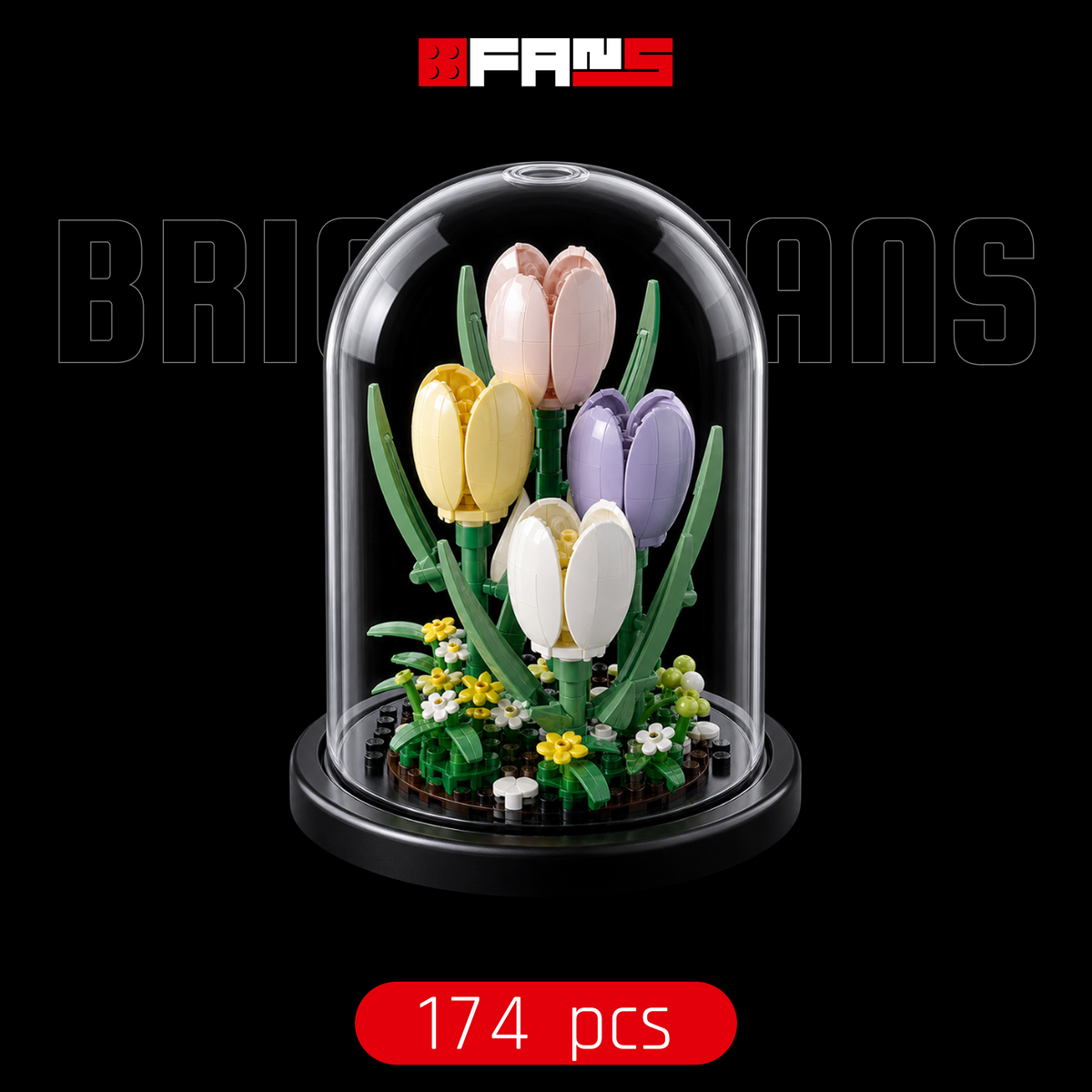 Redoma de Tulipas Pastel (174 peças) | Capa 1