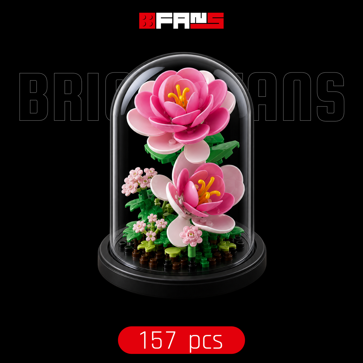 Redoma de Flor de Lótus Rosa (157 peças) | Capa 1
