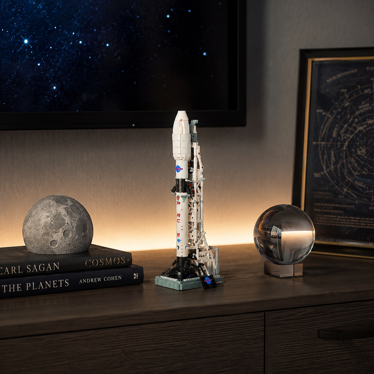 Foguete Espacial X do Programa de Aterrissagem na Lua (869 peças)