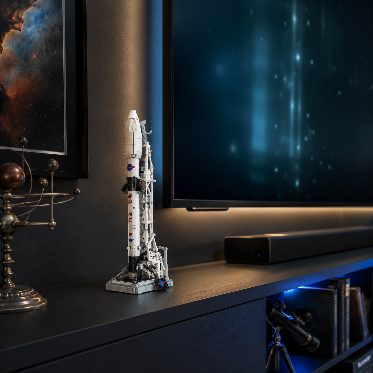 Foguete Espacial X do Programa de Aterrissagem na Lua (869 peças)