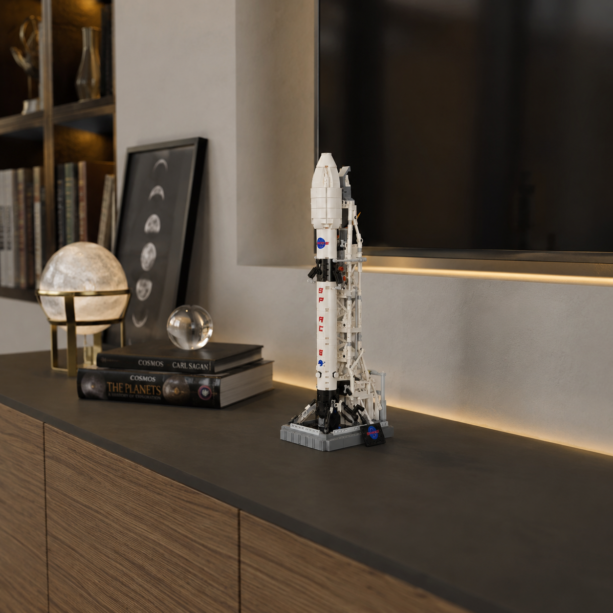 Foguete Espacial X do Programa de Aterrissagem na Lua (869 peças)