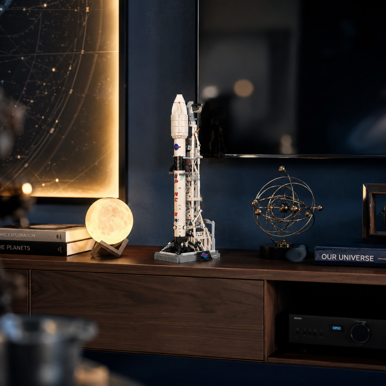 Foguete Espacial X do Programa de Aterrissagem na Lua (869 peças)