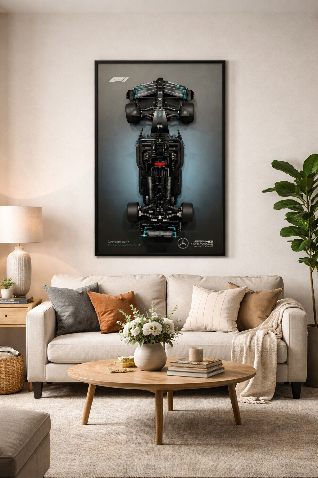 Compre Junto! Miniatura da Fórmula-1 Mercedes AMG W14 + Quadro Fosco