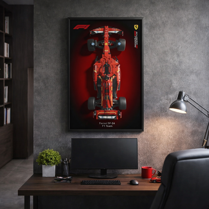 Compre Junto! Miniatura de Fórmula-1 Ferrari SF24 + Quadro Fosco