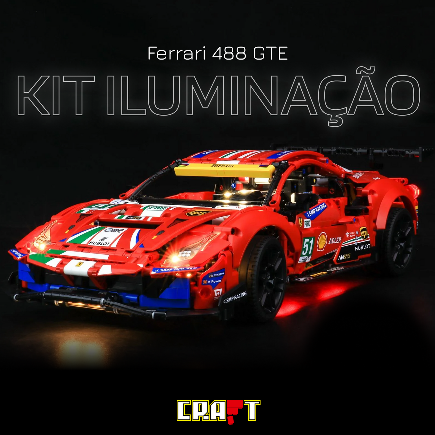 Kit de Iluminação para a Ferrari 488 GTE
