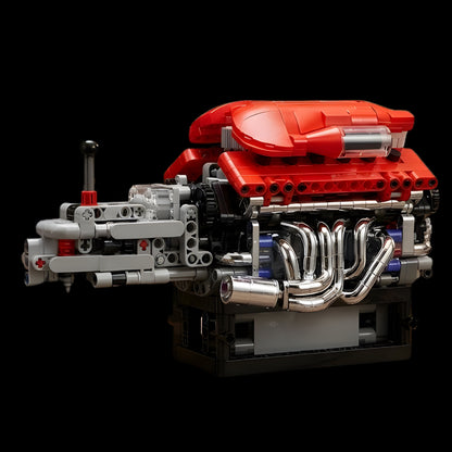 Motor V12 Supercar com Transmissão (863 peças) - Brics Craft
