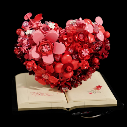 Escultura de Flores Romântico (768 micro-peças)