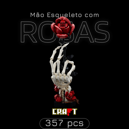 Mão de Esqueleto com Rosas (357 peças)