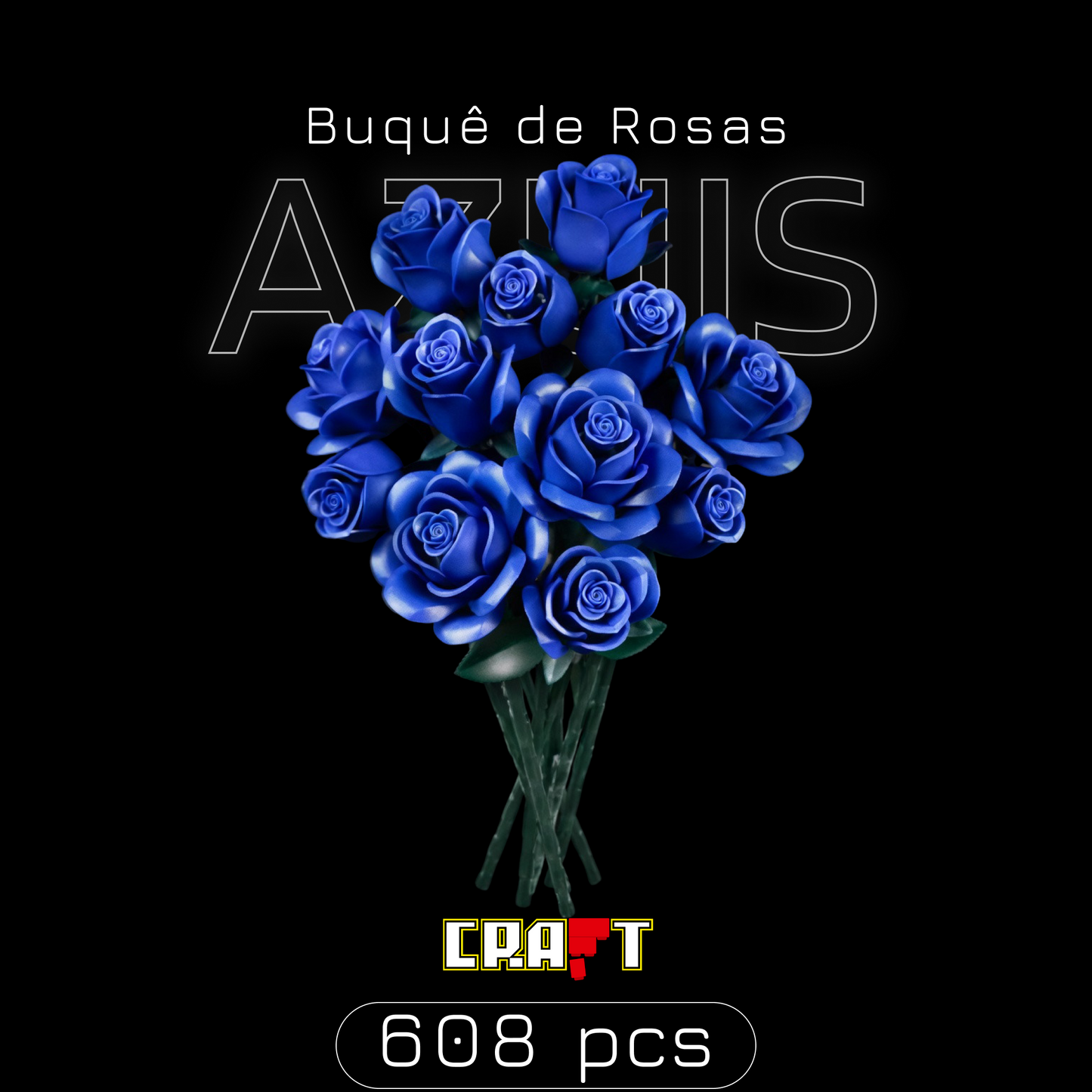 Buquê de Rosas Azuis (608 peças)