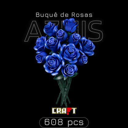 Buquê de Rosas Azuis (608 peças)