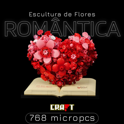 Escultura de Flores Romântico (768 micro-peças)