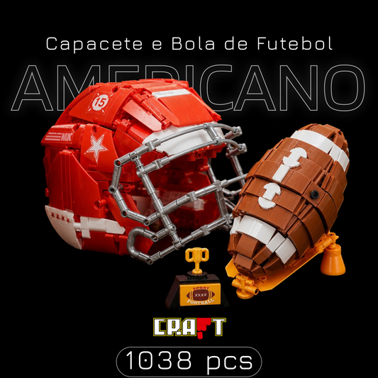 Capacete e Bola de Futebol Americano (1038 pecas)