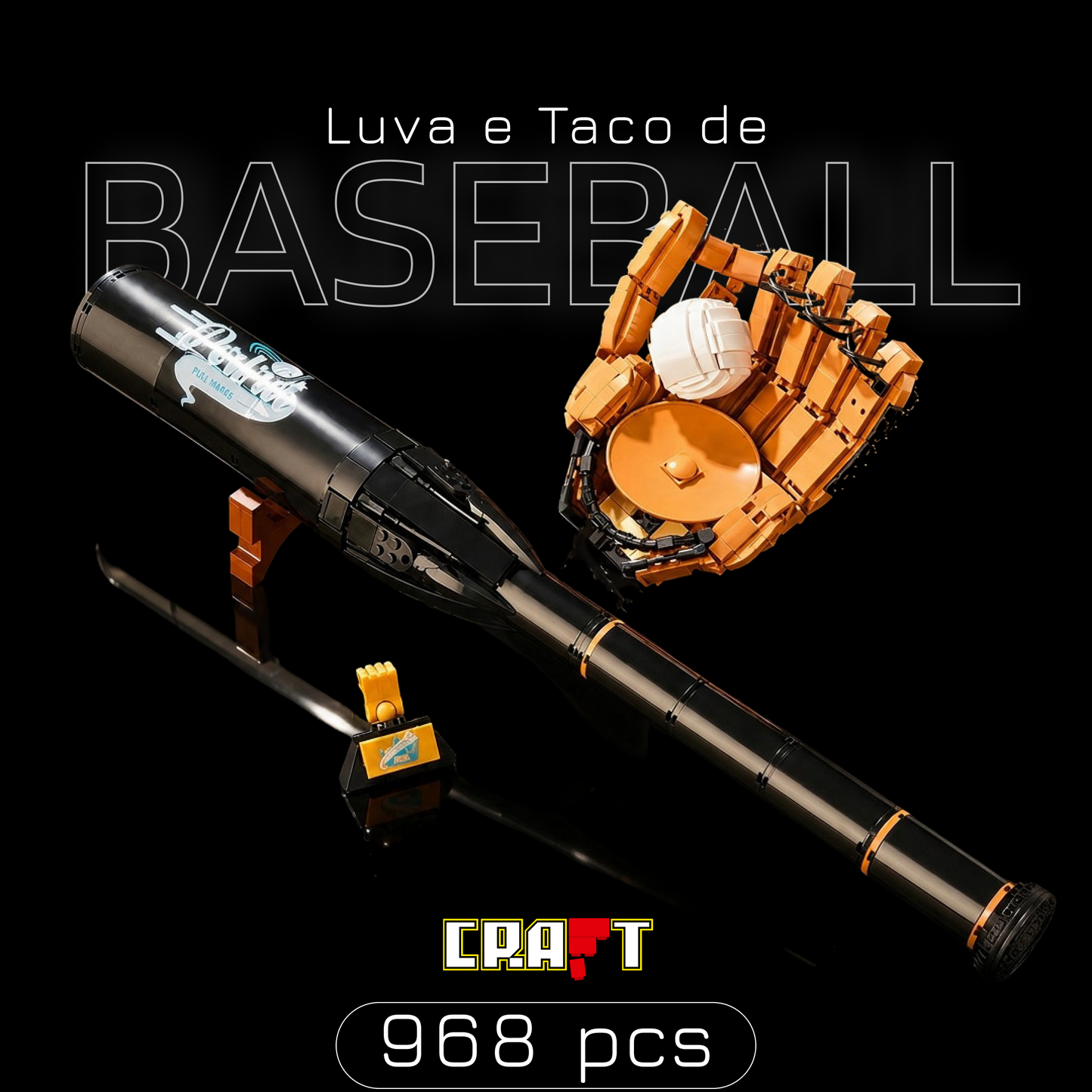 Luva e Taco de Baseball (968 pecas)