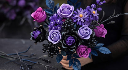 Buquê de Flores roxas (822 peças)