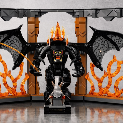 Book Nook O Senhor dos Anéis: Balrog em blocos, vista frontal
