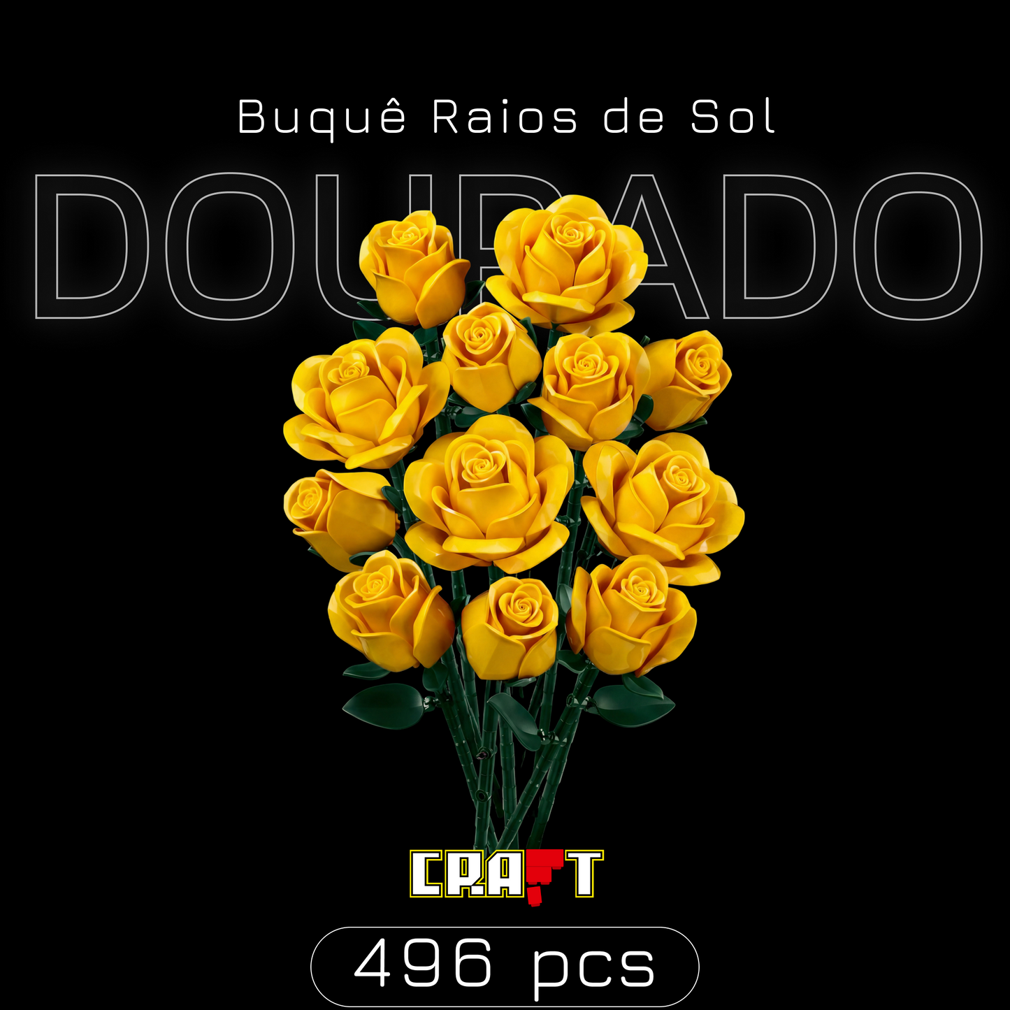Buquê Raios de Sol Dourado (496 peças)