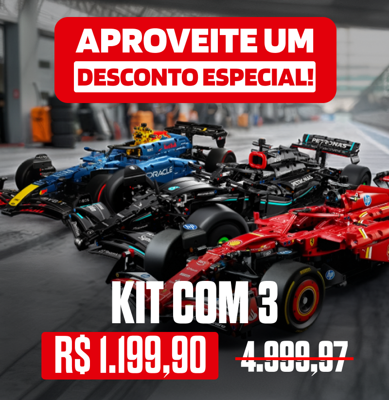 Compre Junto! As Três Fórmula-1 Mais Vendidas (Ferrari SF24, Mercedes AMG W14, Red Bull RB20)