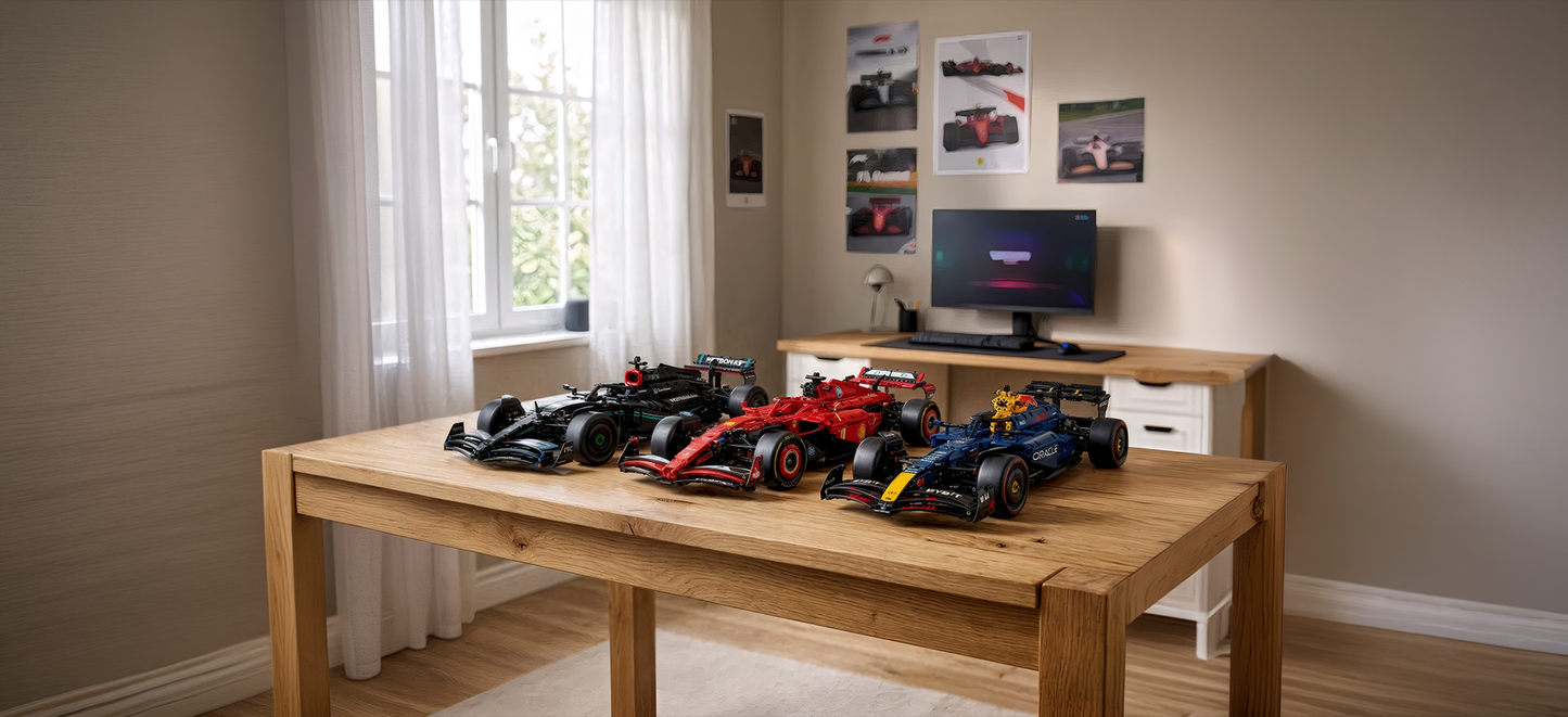 Compre Junto! As Três Fórmula-1 mais vendidas (Ferrari SF24, Mercedes AMG W14, Red Bull RB20)