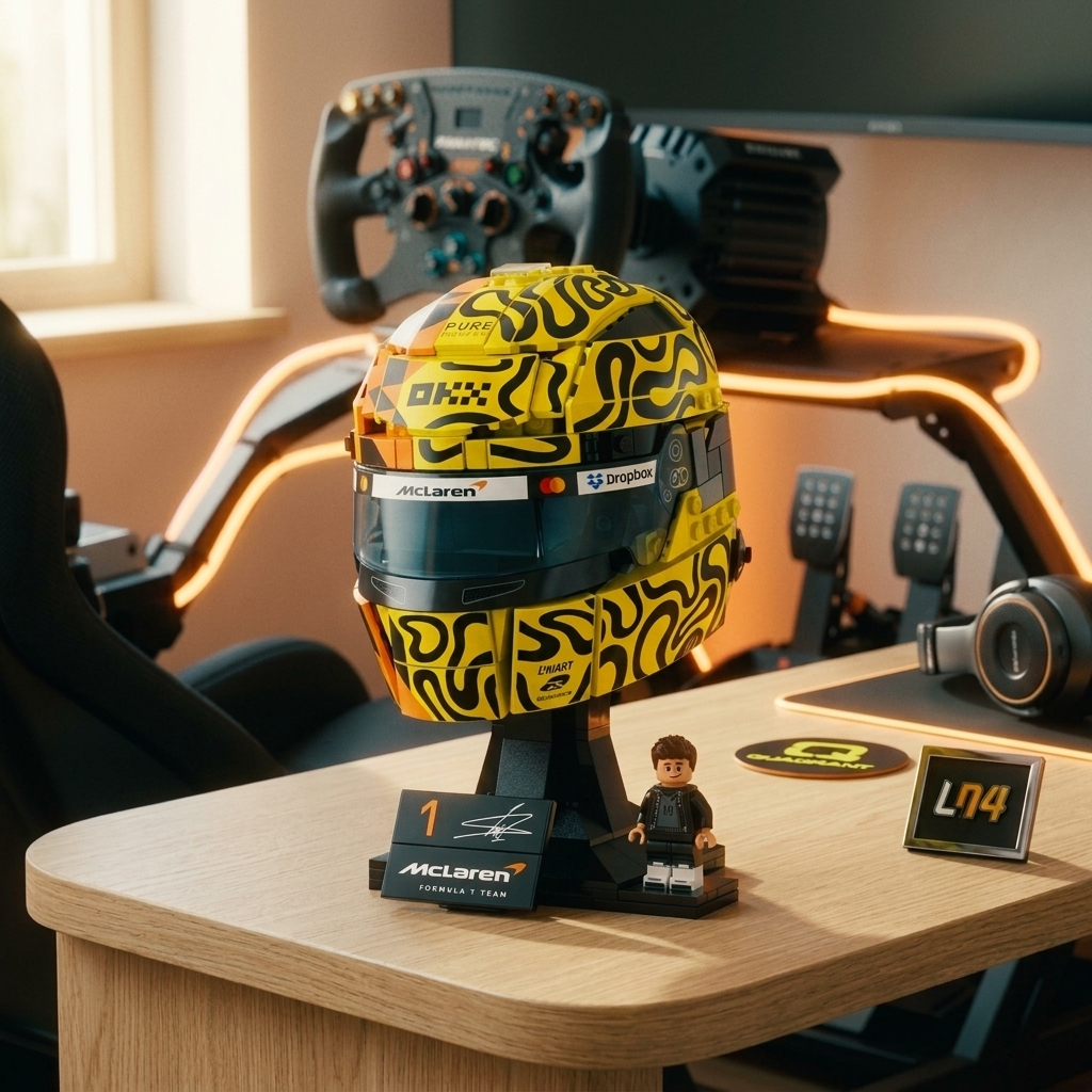 Capacete McLaren Mastercard - Lando Norris (793 peças) - imagem ambientada 2 - 20260702-175713