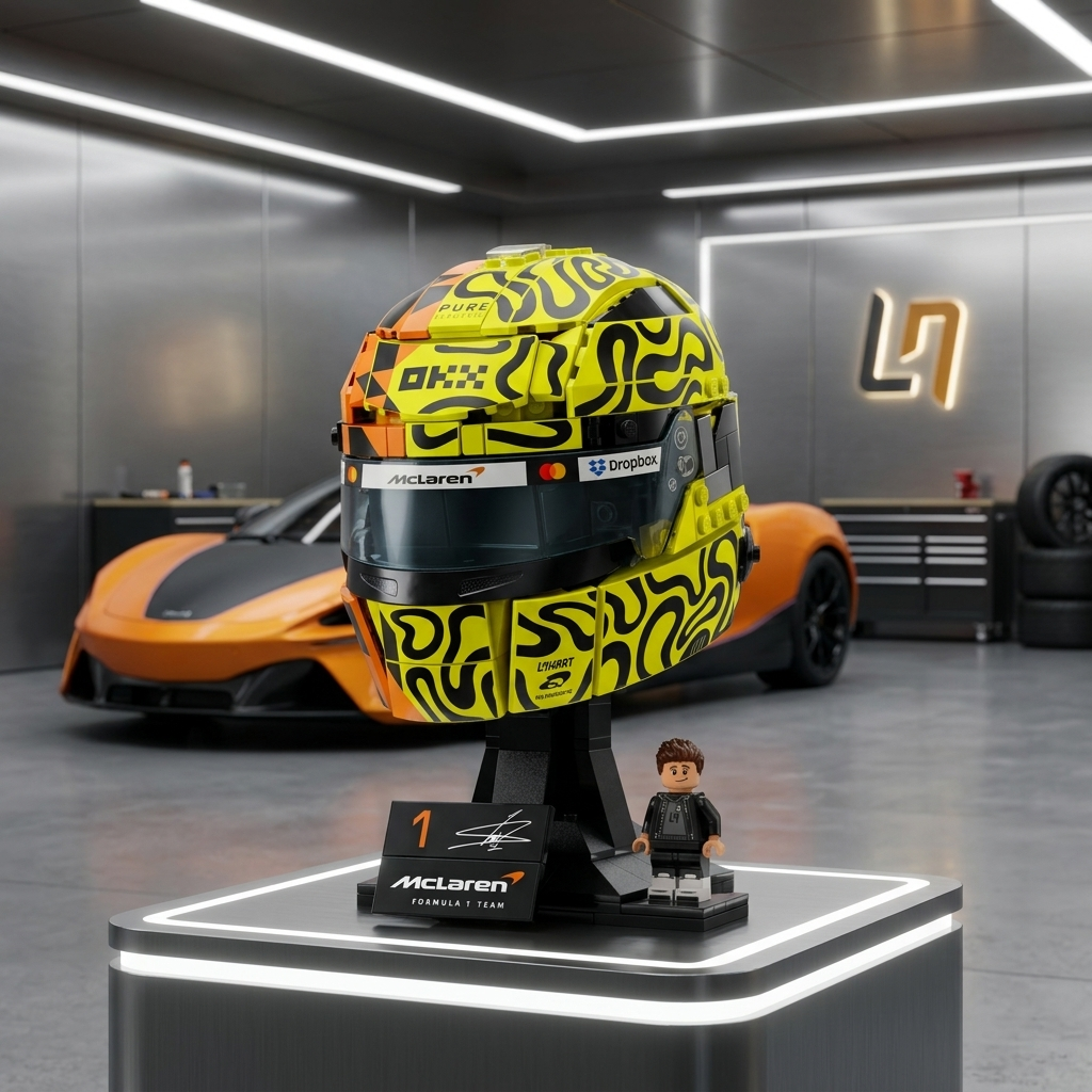 Capacete McLaren Mastercard - Lando Norris (793 peças) - imagem ambientada 4 - 20260702-180303