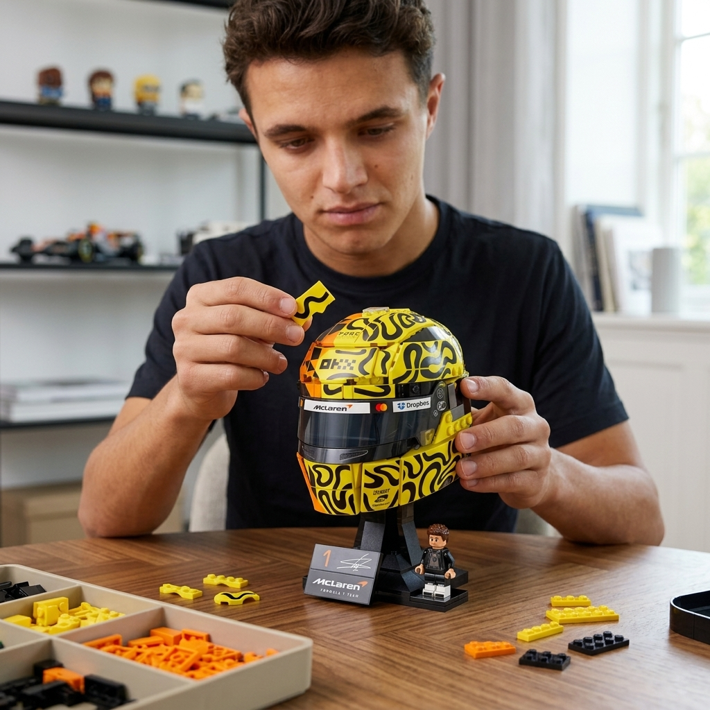 Capacete McLaren Mastercard - Lando Norris (793 peças) - imagem ambientada 5 - 20260702-180303