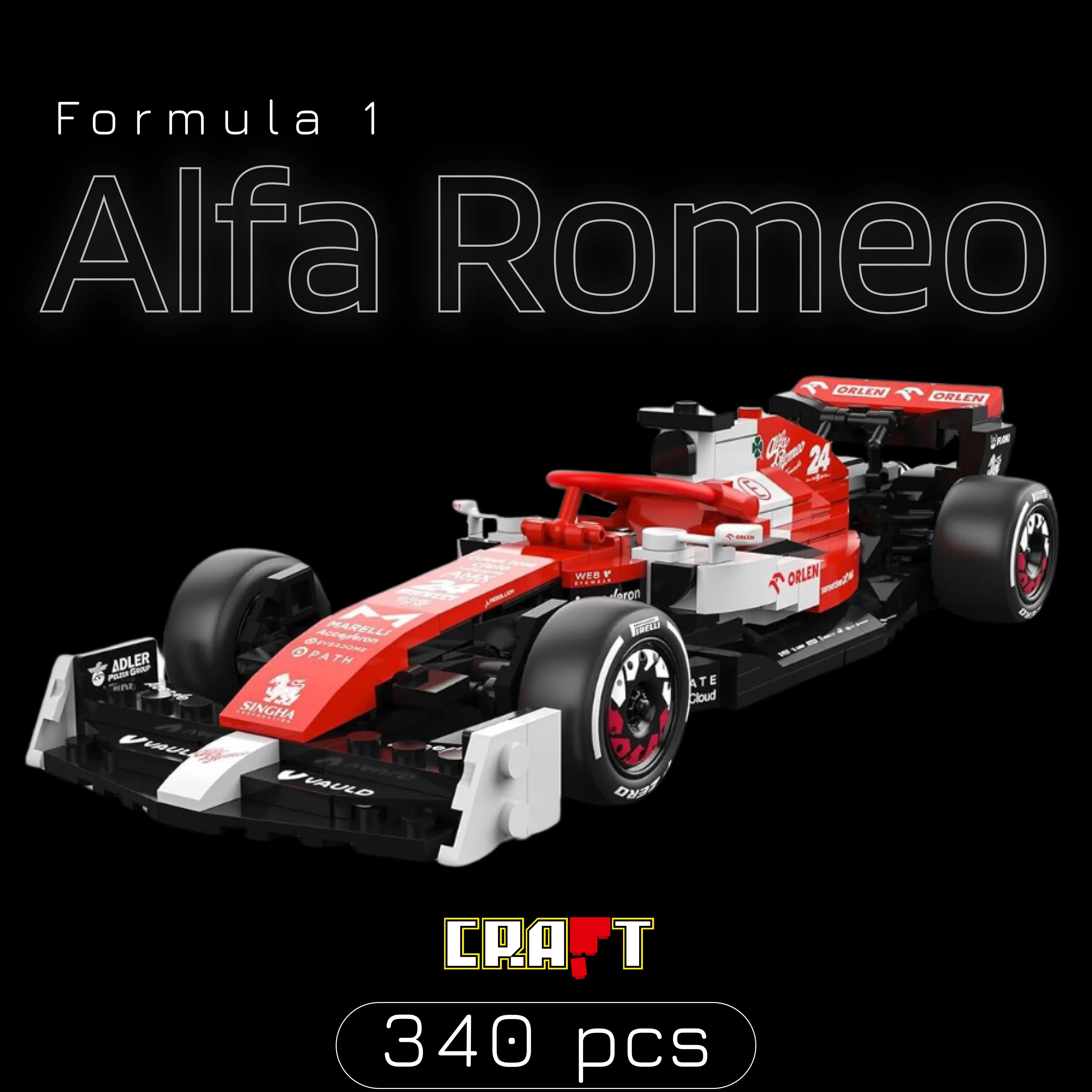 Fórmula 1 - Alfa Romeo C42 (340 peças) – Brics Craft