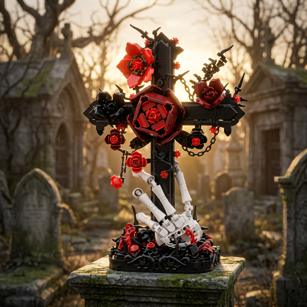 Cruz Gótica e Rosas (636 peças)