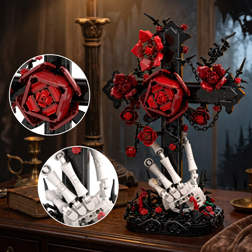 Cruz Gótica e Rosas (636 peças)